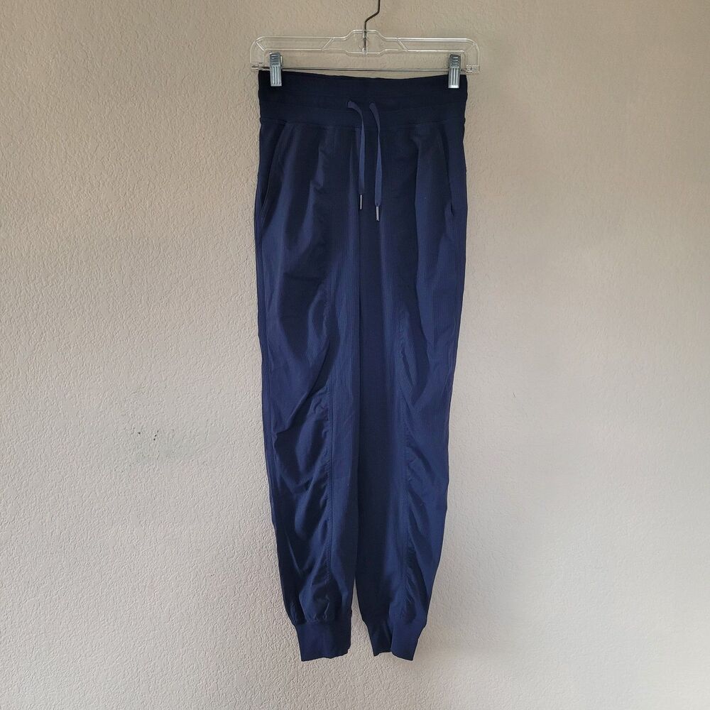 Lululemon Dance Studio Mid Rise Jogger Pants Womens Size 4 Navy Blue Drawstring